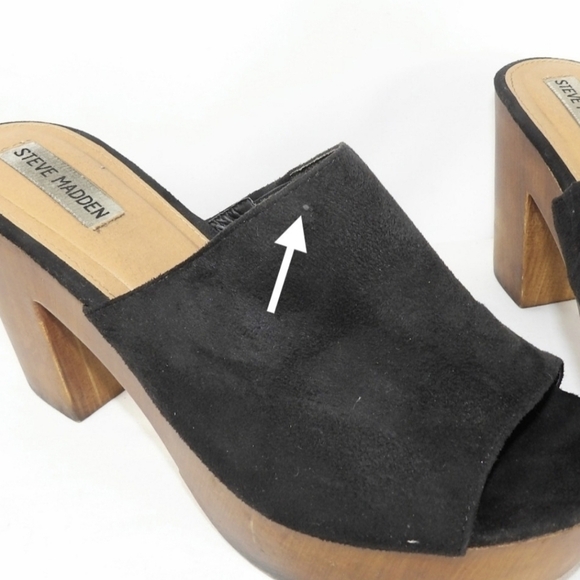 Steve Madden LOLITA Black Wooden Platform Heels Women's Size 10 - Picture 12 of 12